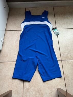 Nike Savage 2 Wrestling Singlet Royal Blue White Men's [Size] NWT Size L